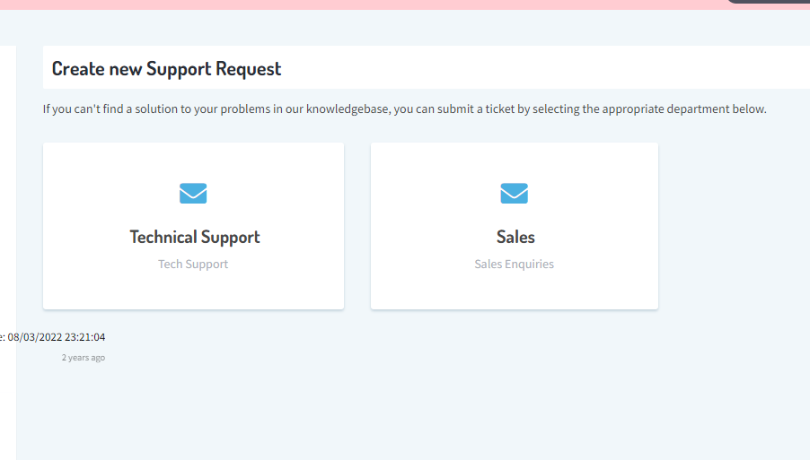 Open support ticket on Utixo