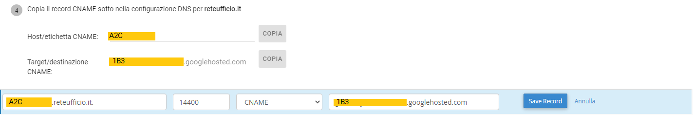 CNAME record example