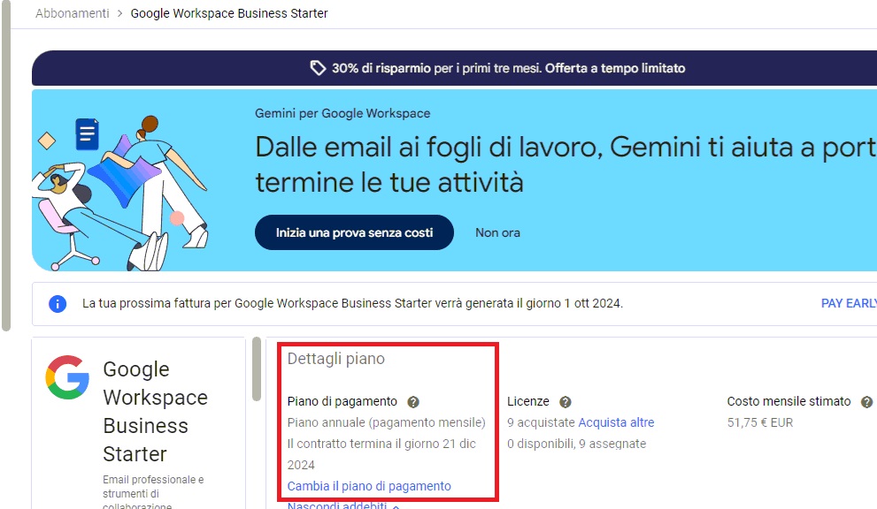 Google Workspace subscription