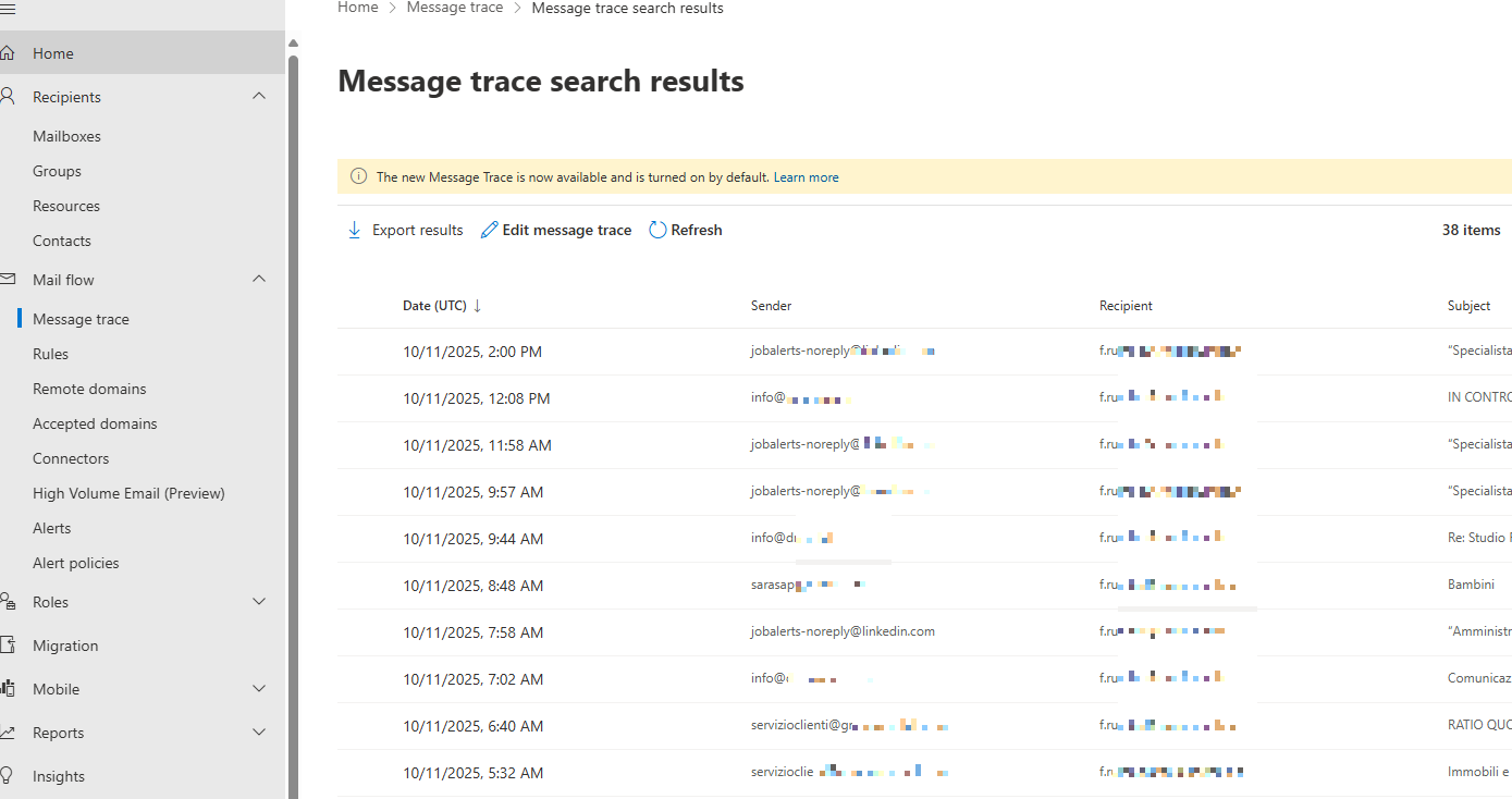 Microsoft 365 message Trace