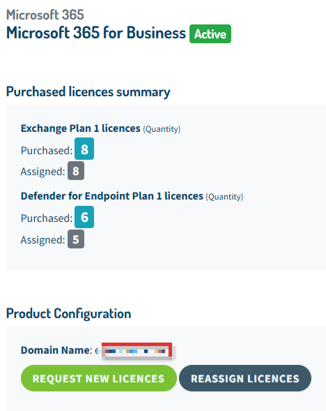 Reassign licenses function screenshot