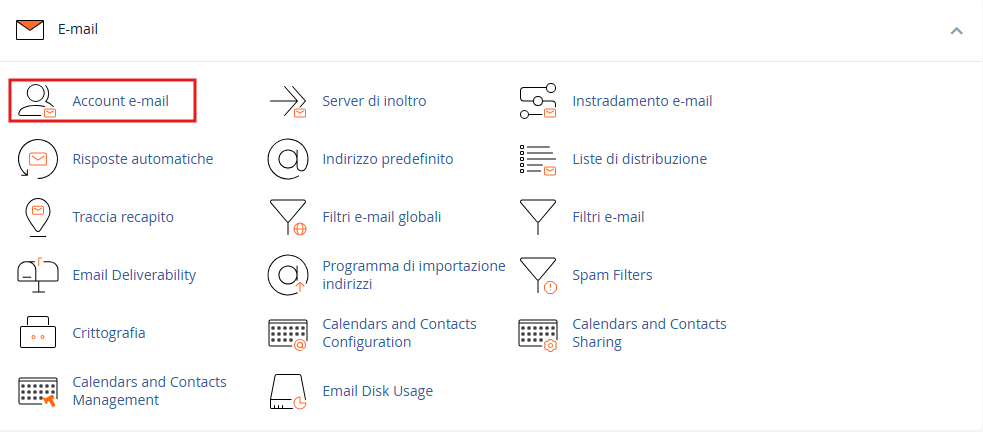 Email section in cPanel