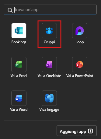 Groups section in Outlook