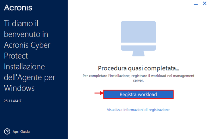 Register Workload button