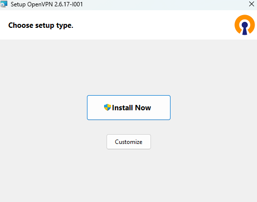 Install Now button during OpenVPN Connect setup
