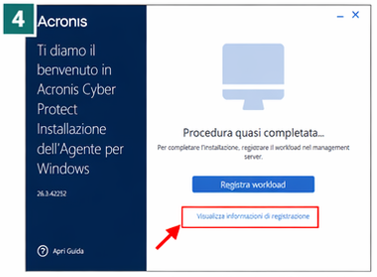 Installazione quasi completata dell'agente Acronis