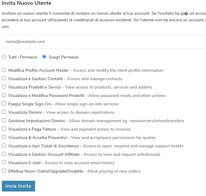 Choose user permissions