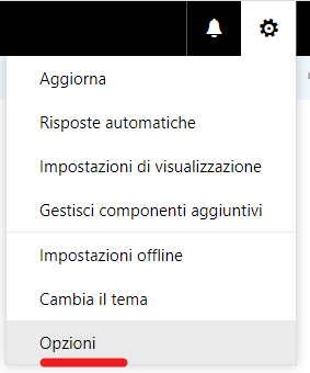 Options menu