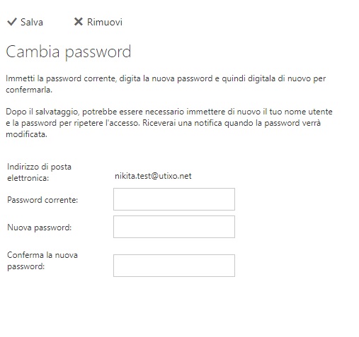 Password change form
