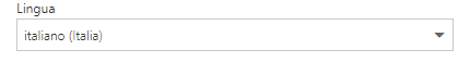 Language dropdown menu